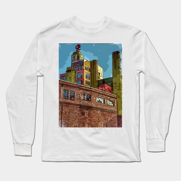 Rainier Beer building in Seattle Washington USa Long Sleeve T-Shirt by WelshDesigns